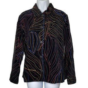 Chico’s Embroidered Jacket Rainbow Image NWT
